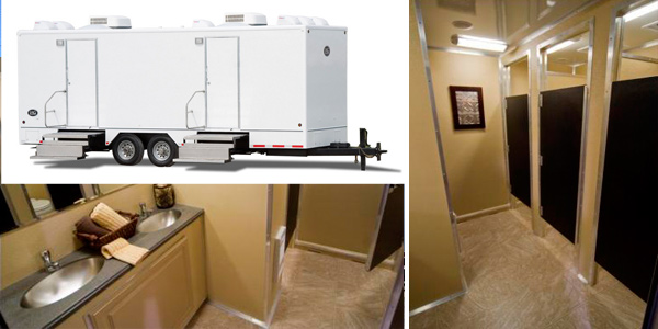 New Yorker 10 Stall Bathroom Trailer Rentals For High Traffic Restroom Requirements in New York, NY.